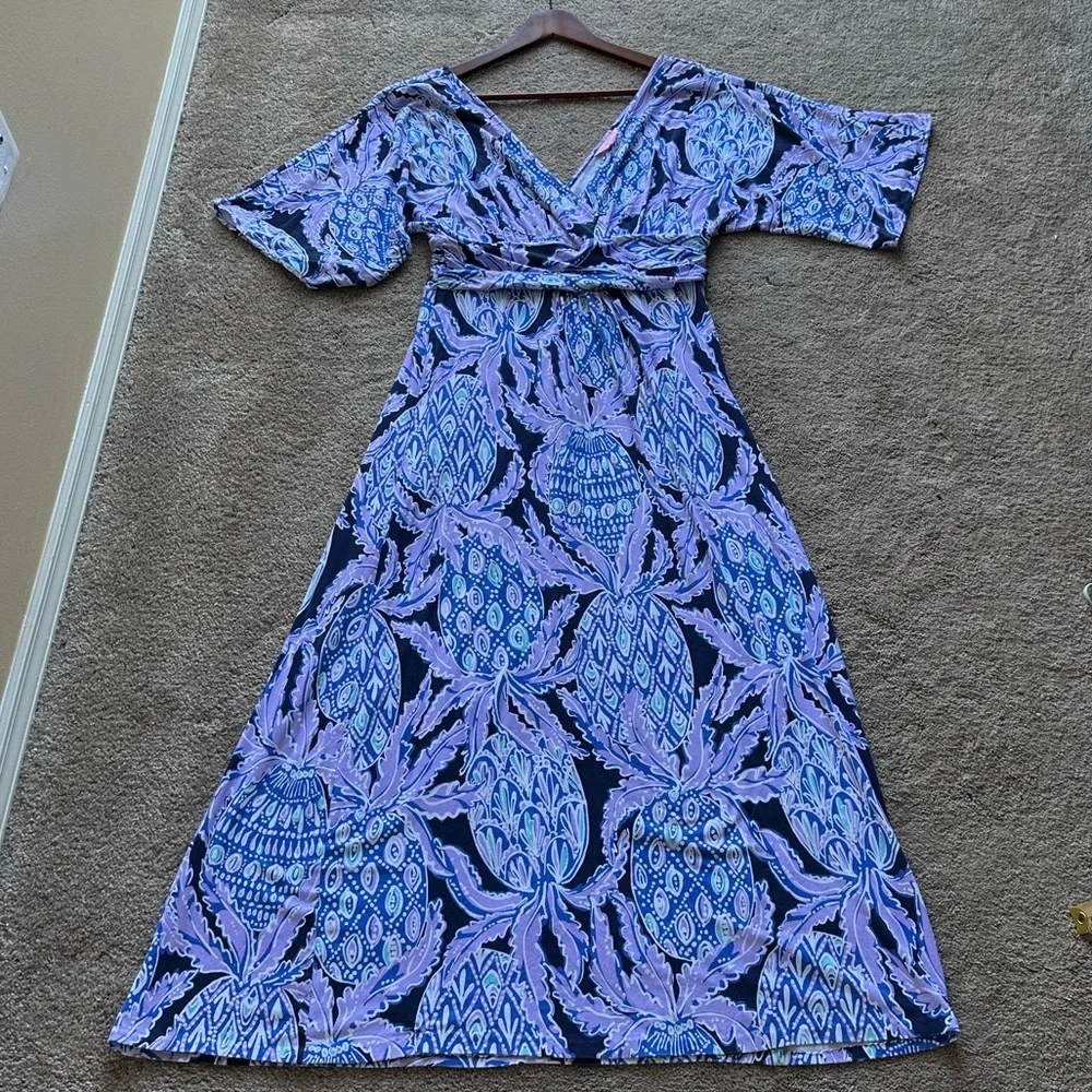 Lilly Pulitzer Parigi Midi Dress Lilac Verbena Coco Safari Purple S - Picture 7 of 11